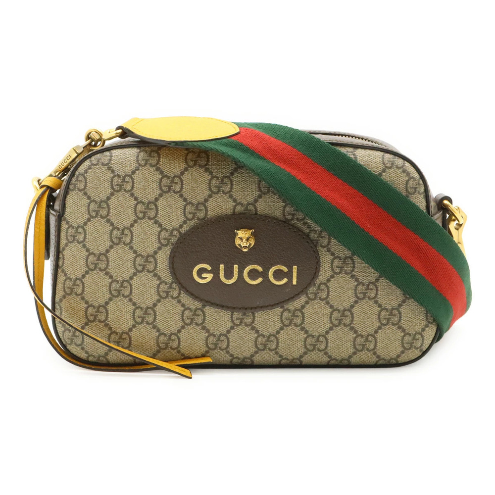 Gucci GG Supreme Neo Messenger Bag Shoulder Clutch Beige Cream